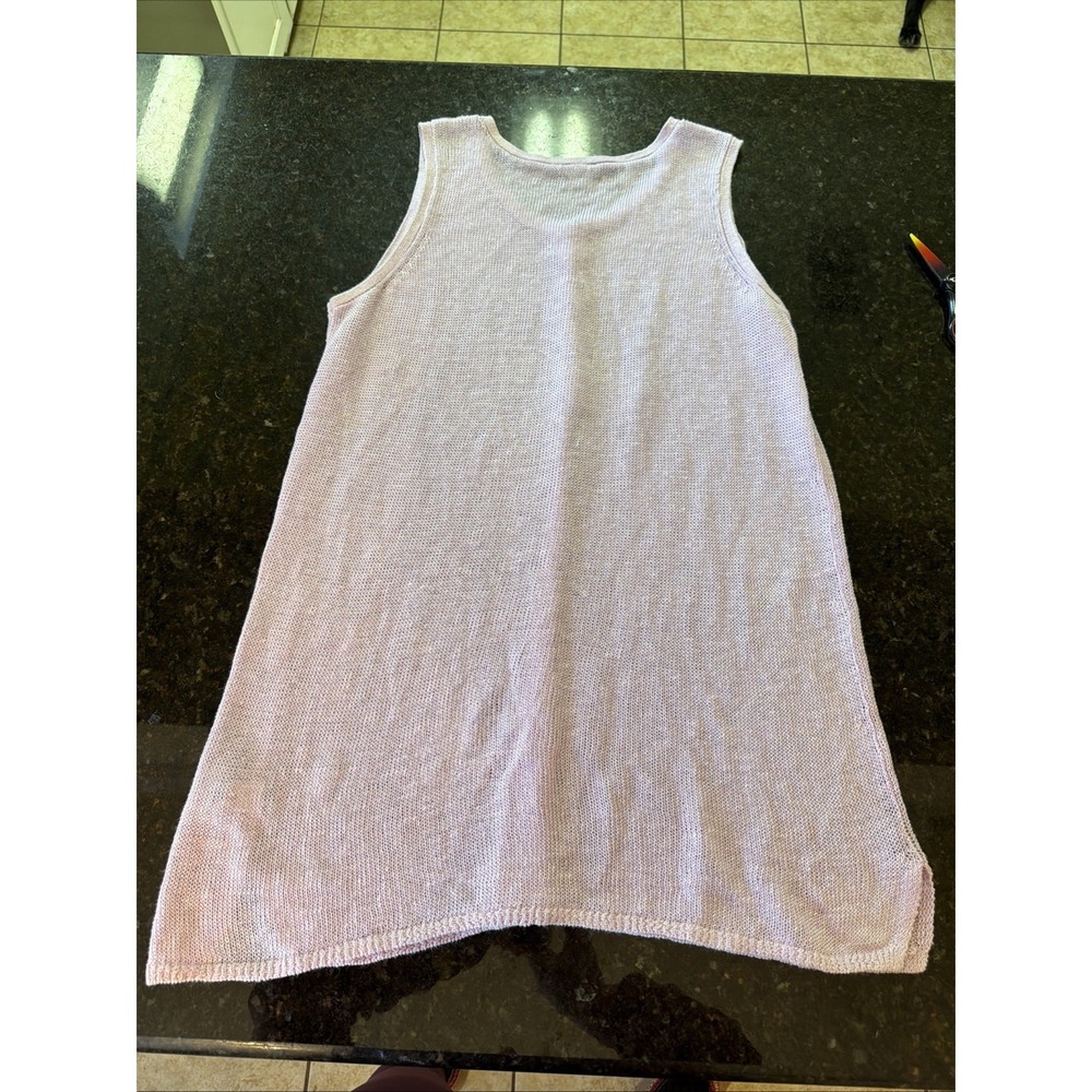 J. Jill Linen Tank Tunic Buttons Sleeveless Pale Link Beachy Lightweight Sz Med - Picture 7 of 9